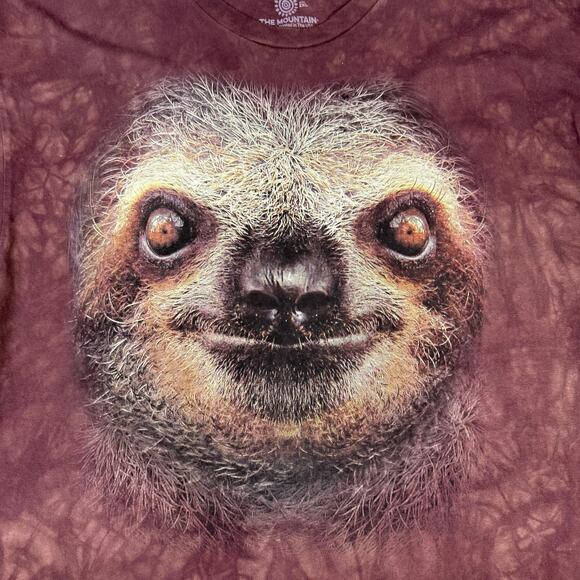 The Mountain Liquid Blue Sloth Face Classic Cotton T Shirt 2XL Niabi Zoo - Picture 3 of 5